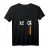 Damen Fußball-Europameisterschaft 2021 Deutschland EM 12 Mann T-Shirt mit V-Ausschnitt – Perfekt als Fan- und Geschenkartikel für EM 2021