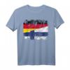 Finnland Deutschland Flagge T-Shirt für Damen, Herren & Kinder – Klassisch geschnitten, doppelt genähter Saum, ideal für Fans & Nationalstolz