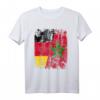 Marokko Deutschland Flagge T-Shirt für Damen, Herren und Kinder – Klassisch geschnitten, doppelt genähter Saum