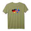 Deutschland Island Herz Flagge T-Shirt – Liebe, Freundschaft & Kulturelle Verbundenheit als Geschenk für Valentinstag, Weihnachten & Geburtstag
