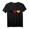 Deutschland Herzen T-Shirt – Patriotische Kleidung mit Flagge in Schwarz, Rot, Gelb für Deutsche und Deutschland-Liebhaber