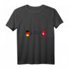 Damen Tunesische Deutschland Flagge - Herzschlag T-Shirt mit V-Ausschnitt für Stolz und Kulturerkennung