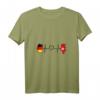 Damen Tunesische Deutschland Flagge - Herzschlag T-Shirt mit V-Ausschnitt für Stolz und Kulturerkennung