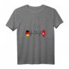 Damen Tunesische Deutschland Flagge - Herzschlag T-Shirt mit V-Ausschnitt für Stolz und Kulturerkennung