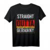 Retro Deutschland Flagge Fahne T-Shirt - Klassisch geschnitten, doppelt genähter Saum, perfekter Fanartikel für Deutschland-Fans