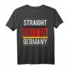 Retro Deutschland Flagge Fahne T-Shirt - Klassisch geschnitten, doppelt genähter Saum, perfekter Fanartikel für Deutschland-Fans
