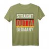 Retro Deutschland Flagge Fahne T-Shirt - Klassisch geschnitten, doppelt genähter Saum, perfekter Fanartikel für Deutschland-Fans