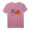 Deutsch-Amerikanische Flagge T-Shirt Deutschland USA - Klassisch geschnitten, doppelt genähter Saum