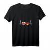 Damen Georgien Deutschland Herzschlag Flagge T-Shirt mit V-Ausschnitt – Zeige deine Liebe zu Georgien und Deutschland
