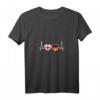 Damen Georgien Deutschland Herzschlag Flagge T-Shirt mit V-Ausschnitt – Zeige deine Liebe zu Georgien und Deutschland