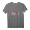 Damen Georgien Deutschland Herzschlag Flagge T-Shirt mit V-Ausschnitt – Zeige deine Liebe zu Georgien und Deutschland