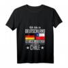 Damen Chile Deutschland Herzschlag T-Shirt mit V-Ausschnitt – Kulturelles Design für Chilenen in Deutschland