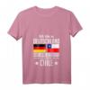 Damen Chile Deutschland Herzschlag T-Shirt mit V-Ausschnitt – Kulturelles Design für Chilenen in Deutschland