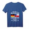 Damen Chile Deutschland Herzschlag T-Shirt mit V-Ausschnitt – Kulturelles Design für Chilenen in Deutschland