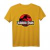 Jurassic Park Classic Red And Yellow T-Rex Logo T-Shirt - Offiziell Lizenzierte Jurassic Park Kleidung für Fans