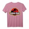 Jurassic Park Classic Red And Yellow T-Rex Logo T-Shirt - Offiziell Lizenzierte Jurassic Park Kleidung für Fans