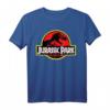 Jurassic Park Classic Red And Yellow T-Rex Logo T-Shirt - Offiziell Lizenzierte Jurassic Park Kleidung für Fans