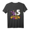 Kinder Dinosaurier Einhorn 5. Geburtstag T-Shirt - Perfekt für Dino & Einhorn Motto Party, Deko & Geschenkidee für Mädchen ab 5 Jahren