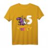 Kinder Dinosaurier Einhorn 5. Geburtstag T-Shirt - Perfekt für Dino & Einhorn Motto Party, Deko & Geschenkidee für Mädchen ab 5 Jahren
