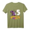 Kinder Dinosaurier Einhorn 5. Geburtstag T-Shirt - Perfekt für Dino & Einhorn Motto Party, Deko & Geschenkidee für Mädchen ab 5 Jahren