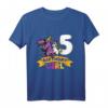 Kinder Dinosaurier Einhorn 5. Geburtstag T-Shirt - Perfekt für Dino & Einhorn Motto Party, Deko & Geschenkidee für Mädchen ab 5 Jahren