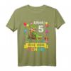 Kinder Dinosaurier T-Shirt zum 5. Geburtstag für Jungen und Mädchen - Klassisch geschnitten, doppelt genähter Saum