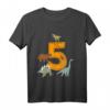 Kinder Geburtstagsshirt 5 Jahre Junge Dinosaurier Dino T-Shirt - Lustiges Dino T-Shirt für Dinosaurier-Fans zum Geburtstag