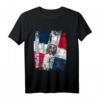 DOMINIKANISCHE REPUBLIK Flagge Damen Herren Kinder Langarmshirt – Klassisch geschnitten, doppelt genähter Saum