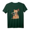 Kawaii Samurai Ninja Cat Tattoo T-Shirt – Japanisches Manga-Design für Katzen- und Anime-Fans, perfekt für Kostümpartys und Geschenke
