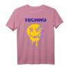Rave House Weed Emoticon Techno Musik Outfit - Festival & Party T-Shirt für Techno Fans & Rave Enthusiasten