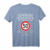 50. Geburtstag T-Shirt für Männer mit Oldtimer-Design – Humorvolles Geschenk zum 50. Geburtstag, Verkehrsschild und Tempo 50 Motiv