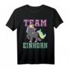 Lustiges Team Einhorn T-Shirt für Damen und Kinder - Graues oder schwarzes Einhorn Design für Partys, Festivals & Familienfeiern