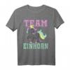 Lustiges Team Einhorn T-Shirt für Damen und Kinder - Graues oder schwarzes Einhorn Design für Partys, Festivals & Familienfeiern