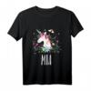 Kinder Einhorn Pferd Name Mia Mädchen Geschenk T-Shirt – Personalisierte Bunte Einhorn Grafik für Mädchen, Reit- und Tierliebhaber