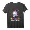8. Geburtstag Mädchen T-Shirt mit Einhorn, Regenbogen und 'Awesome Since 2015' - Perfektes Geburtstagsgeschenk für junge Mädchen