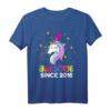 8. Geburtstag Mädchen T-Shirt mit Einhorn, Regenbogen und 'Awesome Since 2015' - Perfektes Geburtstagsgeschenk für junge Mädchen