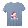 Damen Schneemann Einhorn T-Shirt mit V-Ausschnitt - Lustiges Weihnachts-Motiv für Kinder und Mädchen, Perfekt für Weihnachten & Familien-Outfits