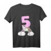 Kinder 5. Geburtstag Mädchen T-Shirt mit Einhorn und Katze - Perfekt für Geburtstagsfeier & Geschenk