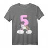 Kinder 5. Geburtstag Mädchen T-Shirt mit Einhorn und Katze - Perfekt für Geburtstagsfeier & Geschenk