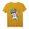 Dabbing Einhorn Friedenszeichen Peace Zeichen T-Shirt – Buntes Vintage Disco Kostüm für Damen und Herren, perfekt für 70er/80er/90er Partys und als Geschenk
