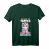 Damen Unicorn Tattoo T-Shirt mit V-Ausschnitt – Lustiges Tattoo Motiv, Geschenkidee für Tätowierte & Tattoo-Fans