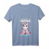 Damen Unicorn Tattoo T-Shirt mit V-Ausschnitt – Lustiges Tattoo Motiv, Geschenkidee für Tätowierte & Tattoo-Fans