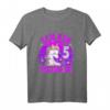 Kinder 5. Geburtstag T-Shirt - Ich Bin Schon 5 Jahre Mädchen Einhorn Lila Geschenk für Geburtstagsfeier und Einhorn-Liebhaber