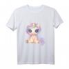 Einhorn lieb und nett Kinder Mädchen Damen Herren T-Shirt – Buntes Einhorn Design mit Spruch 'Ich liebe Einhörner' für Kinder und Erwachsene