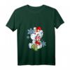 Damen Einhorn Schneemann Weihnachten T-Shirt mit V-Ausschnitt - Süßes Geschenk für Einhorn- und Schneemann-Fans zu Weihnachten