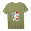 Damen Einhorn Schneemann Weihnachten T-Shirt mit V-Ausschnitt - Süßes Geschenk für Einhorn- und Schneemann-Fans zu Weihnachten
