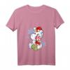 Damen Einhorn Schneemann Weihnachten T-Shirt mit V-Ausschnitt - Süßes Geschenk für Einhorn- und Schneemann-Fans zu Weihnachten
