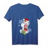 Damen Einhorn Schneemann Weihnachten T-Shirt mit V-Ausschnitt - Süßes Geschenk für Einhorn- und Schneemann-Fans zu Weihnachten