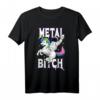 Metal Bitch Shirt mit Astronaut & Einhorn - Lustiges Death Metal Festival T-Shirt für Fans, Partner & Freunde