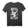 Metal Bitch Shirt mit Astronaut & Einhorn - Lustiges Death Metal Festival T-Shirt für Fans, Partner & Freunde